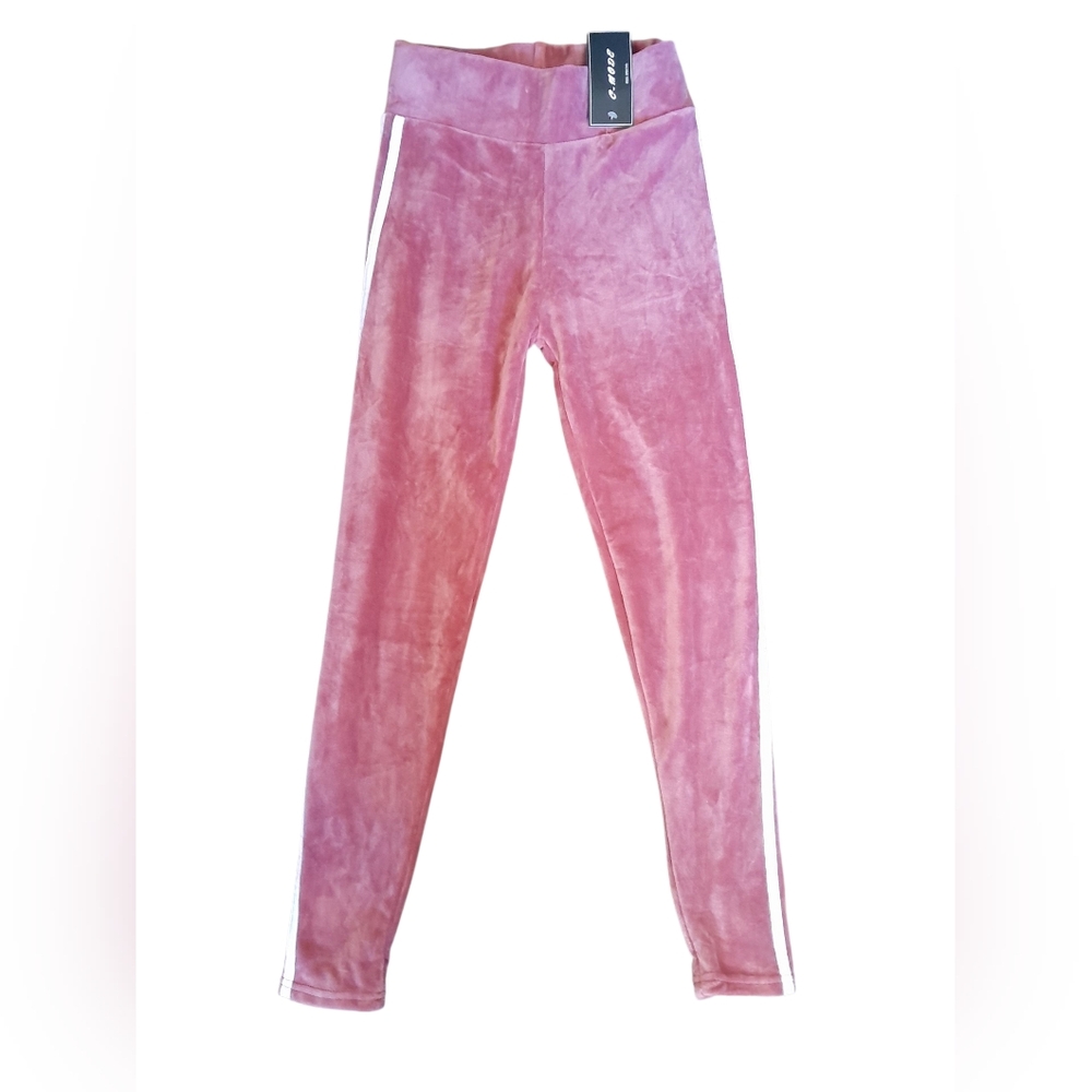Stylish Pink Velvet Kids Leggings